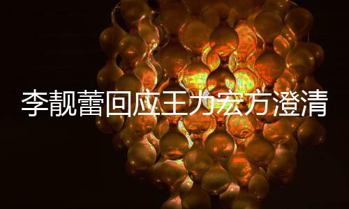 容光离婚协应王议内清 李靓蕾回力宏李靓蕾曝方澄