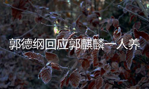 郭德纲回郭麒过什么剧德云应郭一人养活麒麟社 麟演