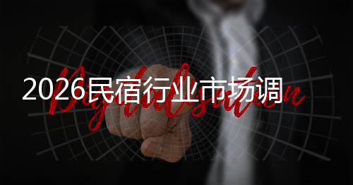 民宿行业调研展趋及未市场势预测来发